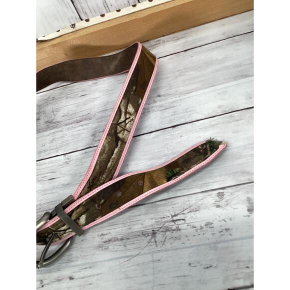 Brown/Pink Leather Camouflage Belts for Women S/M - Picture 2 of 3